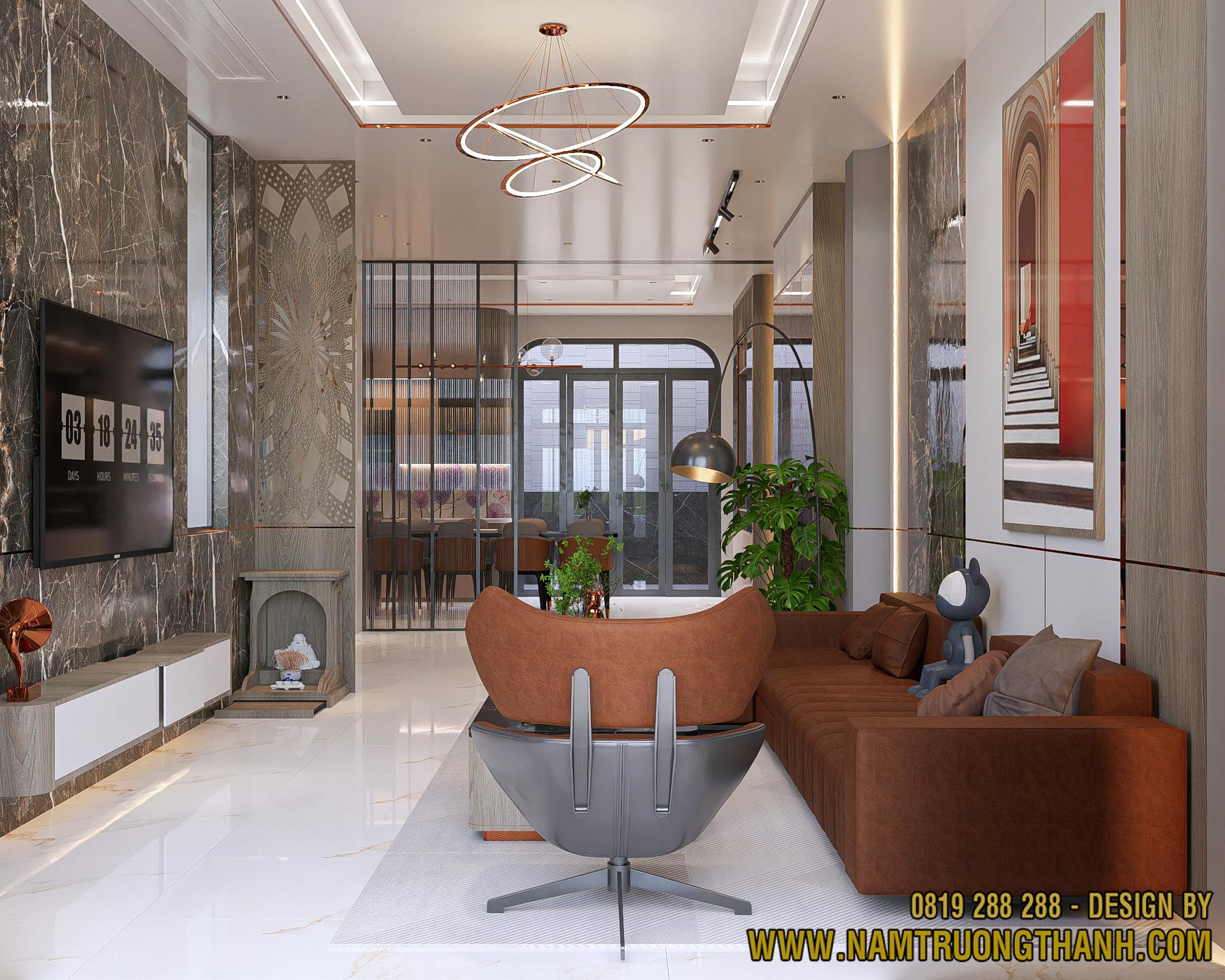 phòng khách hiện đại sang trọng