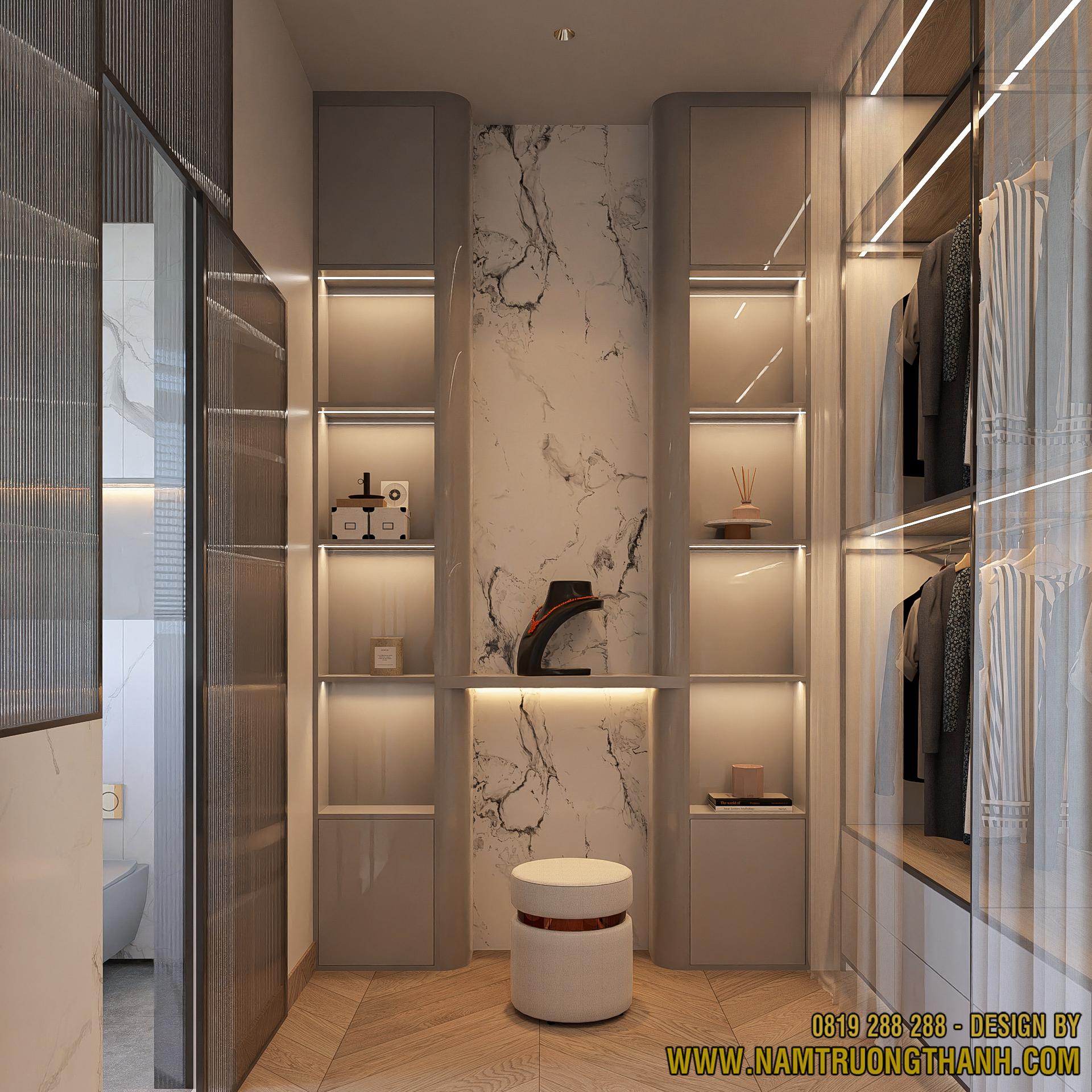 thiết kế nội thất hiện đại tủ quần áo