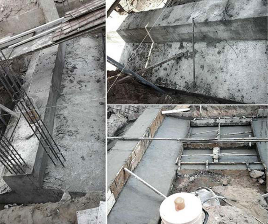 Đổ bê tông móng băng