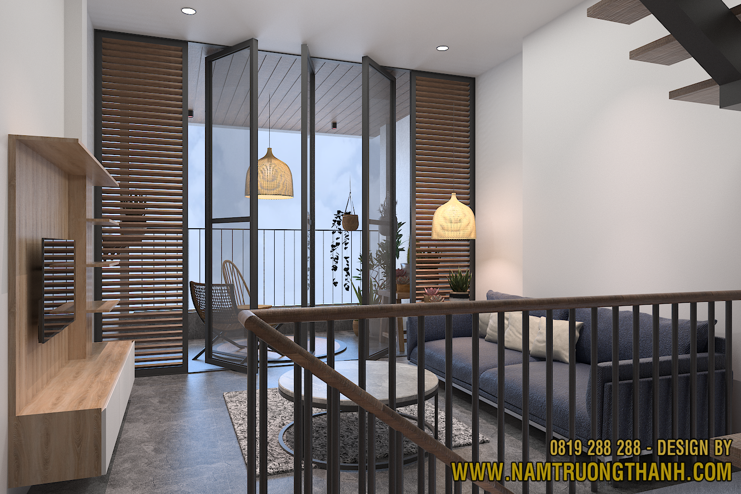 Thiết kế nội thất sử dụng vật liệu thân thiện môi trường với gỗ tự nhiên và ánh sáng tự nhiên