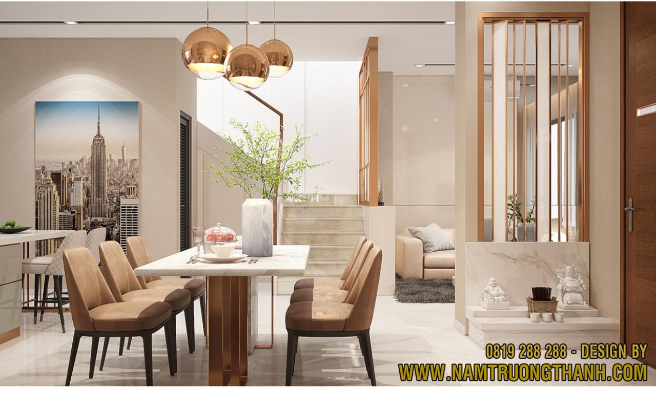 Bố trí nội thất bàn ăn kết nối không gian sinh hoạt chung – Thiết kế tối ưu dòng di chuyển