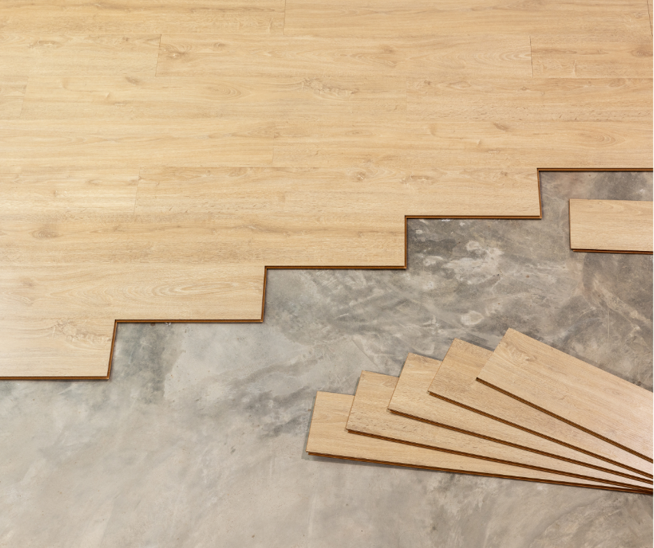 Sàn nhựa giả gỗ lắp đặt trên nền bê tông, phù hợp không gian dễ ẩm và sinh hoạt nhiều