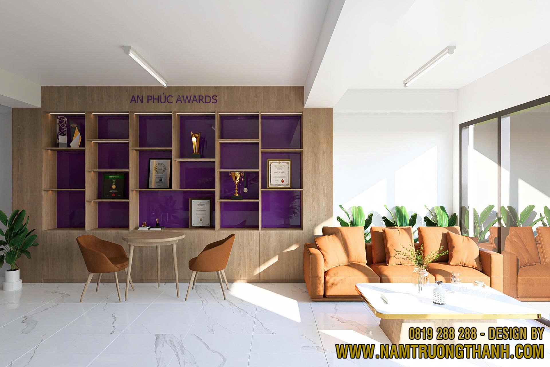 Khu vực sofa tiếp khách văn phòng hiện đại