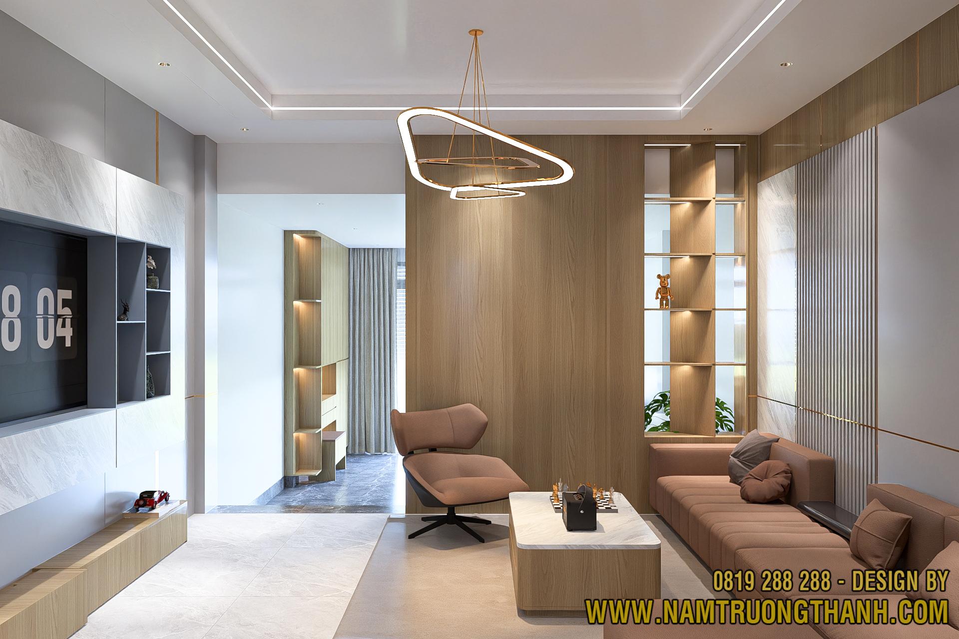 Hệ đèn trần nghệ thuật trang trí nội thất nhà phố hiện đại.