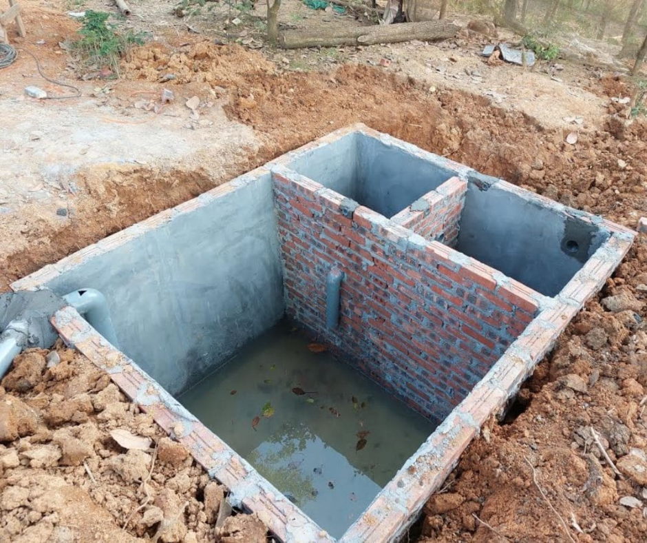 Lồng thép gia công móng xây dựng nhà phố.