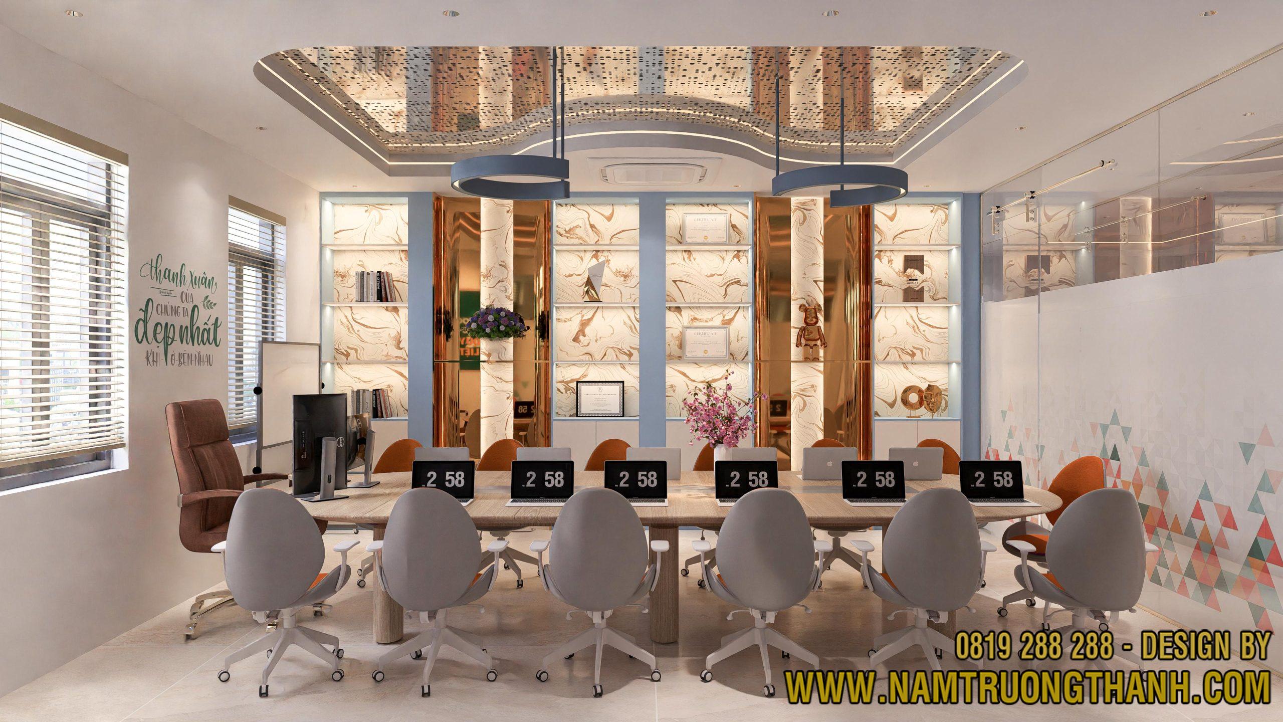 Thiết kế nội thất văn phòng hiện đại phòng họp hội nghị lớn đẳng cấp luxury dự án Winland