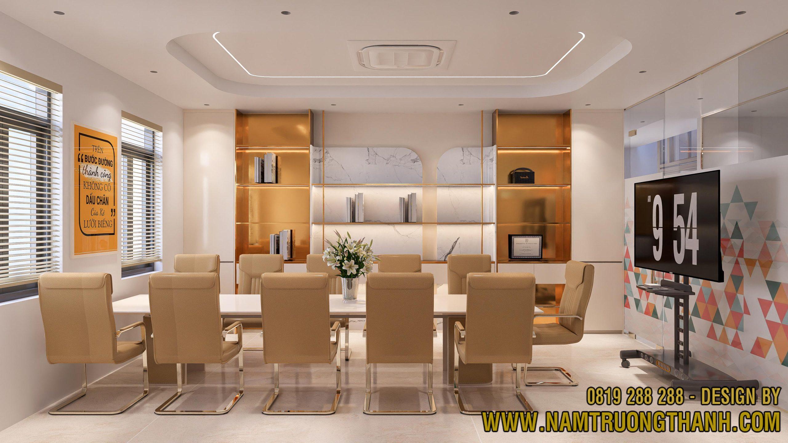 Thiết kế nội thất văn phòng hiện đại phòng tiếp khách vip nhỏ cách âm tốt