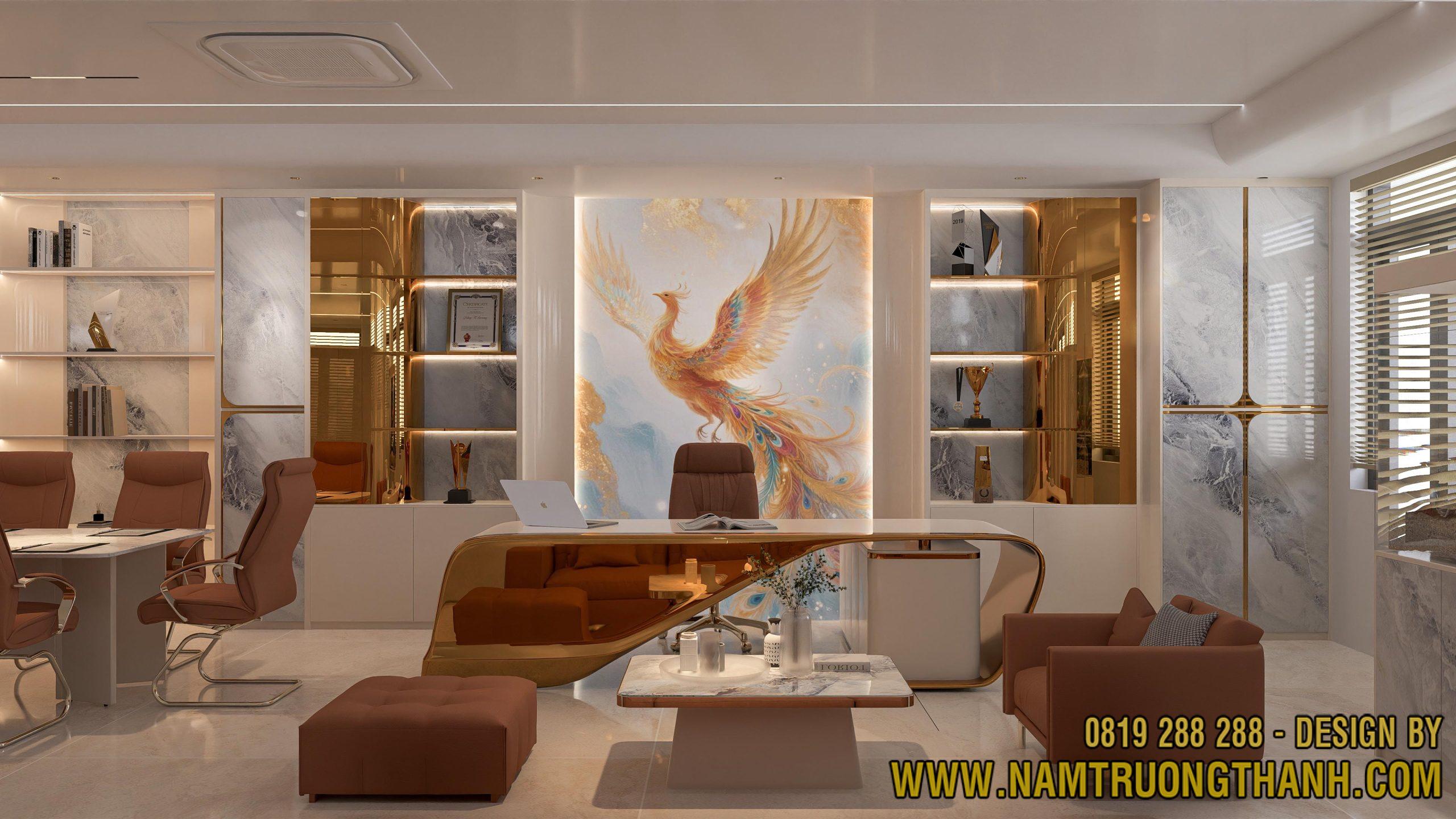 Thiết kế nội thất văn phòng hiện đại phòng làm việc Giám đốc phong cách luxury sang trọng