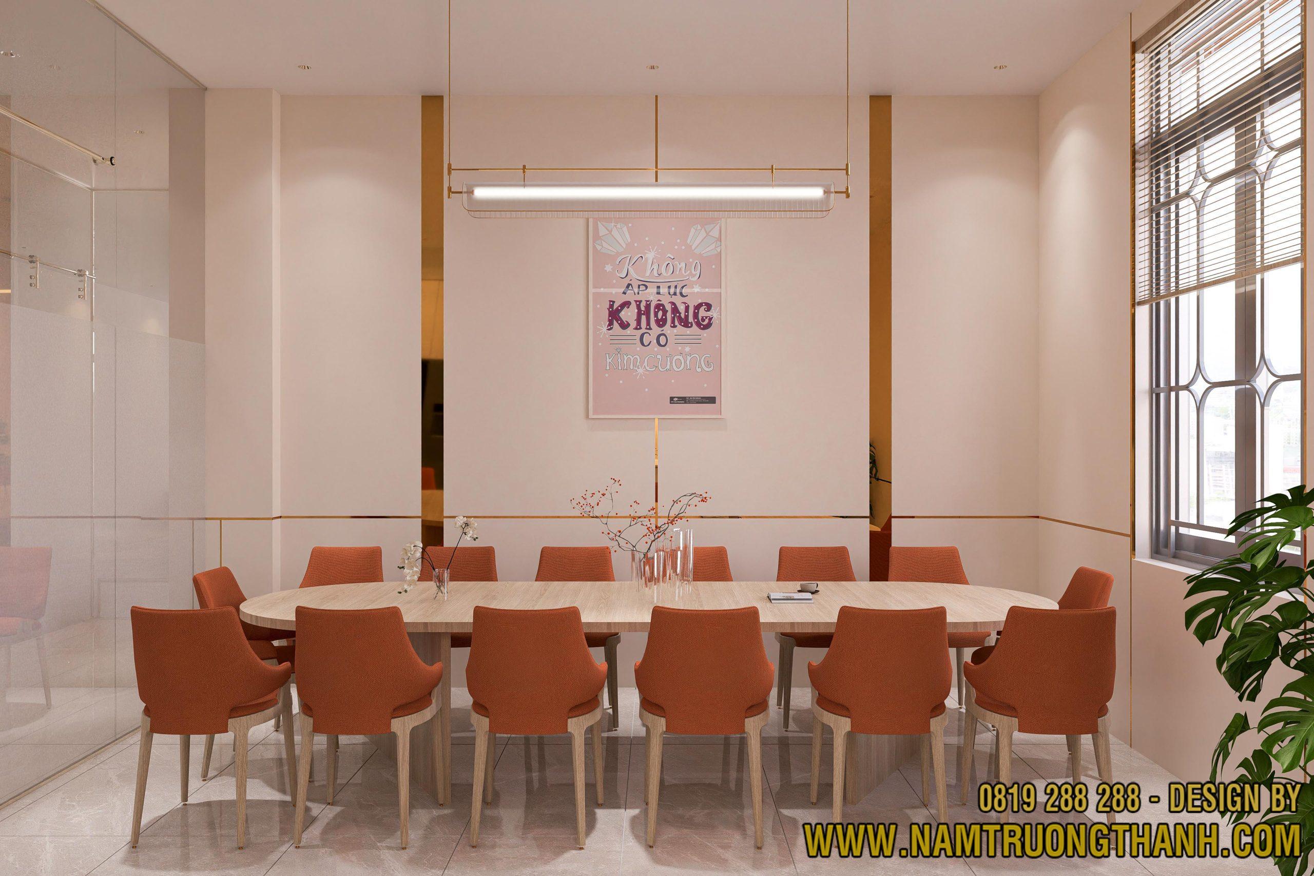 khu vuc pantry va ban an chung toa nha van phong kim one land